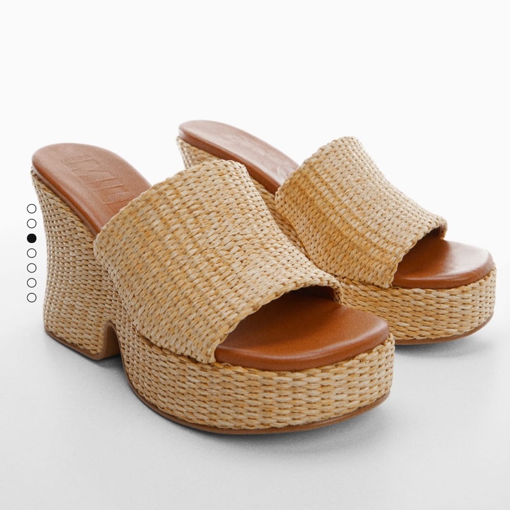 Mango x Simon Miller Natural fibre wedge sandals woven platform